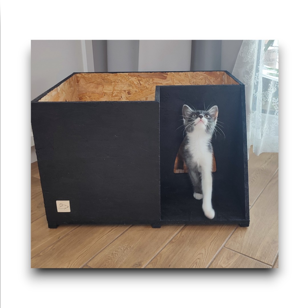 Domek dla kota ZEWNĘTRZNY BLACK - obrazek 8